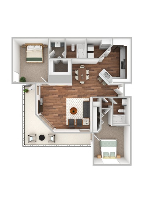 bedroom floor plan an in 3d